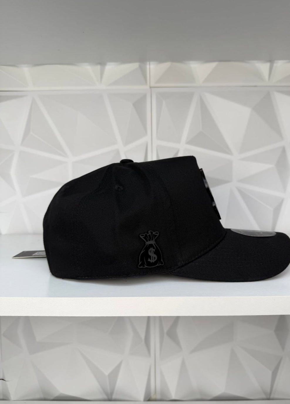 Signo De Dinero Placa SnapBack Gorras-Negro