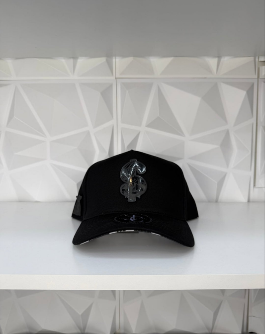 Signo De Dinero Placa SnapBack Gorras-Negro