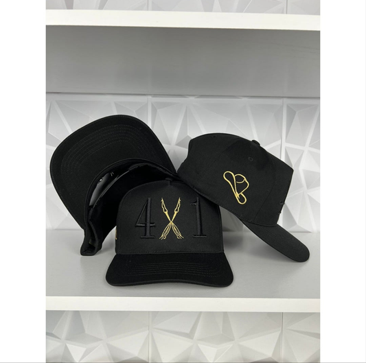 4×1 SnapBack Gorra-Negra